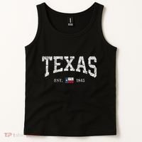 Texas Women Men Kids Texas State Map Flag Distressed Tank Top thumb 2