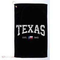 Texas Women Men Kids Texas State Map Flag Distressed Golf Towel thumb 0