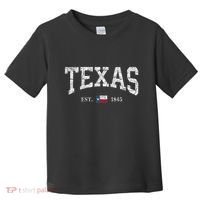 Texas Women Men Kids Texas State Map Flag Distressed Toddler T-Shirt thumb 0