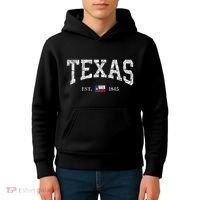 Texas Women Men Kids Texas State Map Flag Distressed Kids Hoodie thumb 4