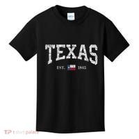 Texas Women Men Kids Texas State Map Flag Distressed Kids T-Shirt thumb 0