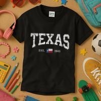 Texas Women Men Kids Texas State Map Flag Distressed Kids T-Shirt thumb 3