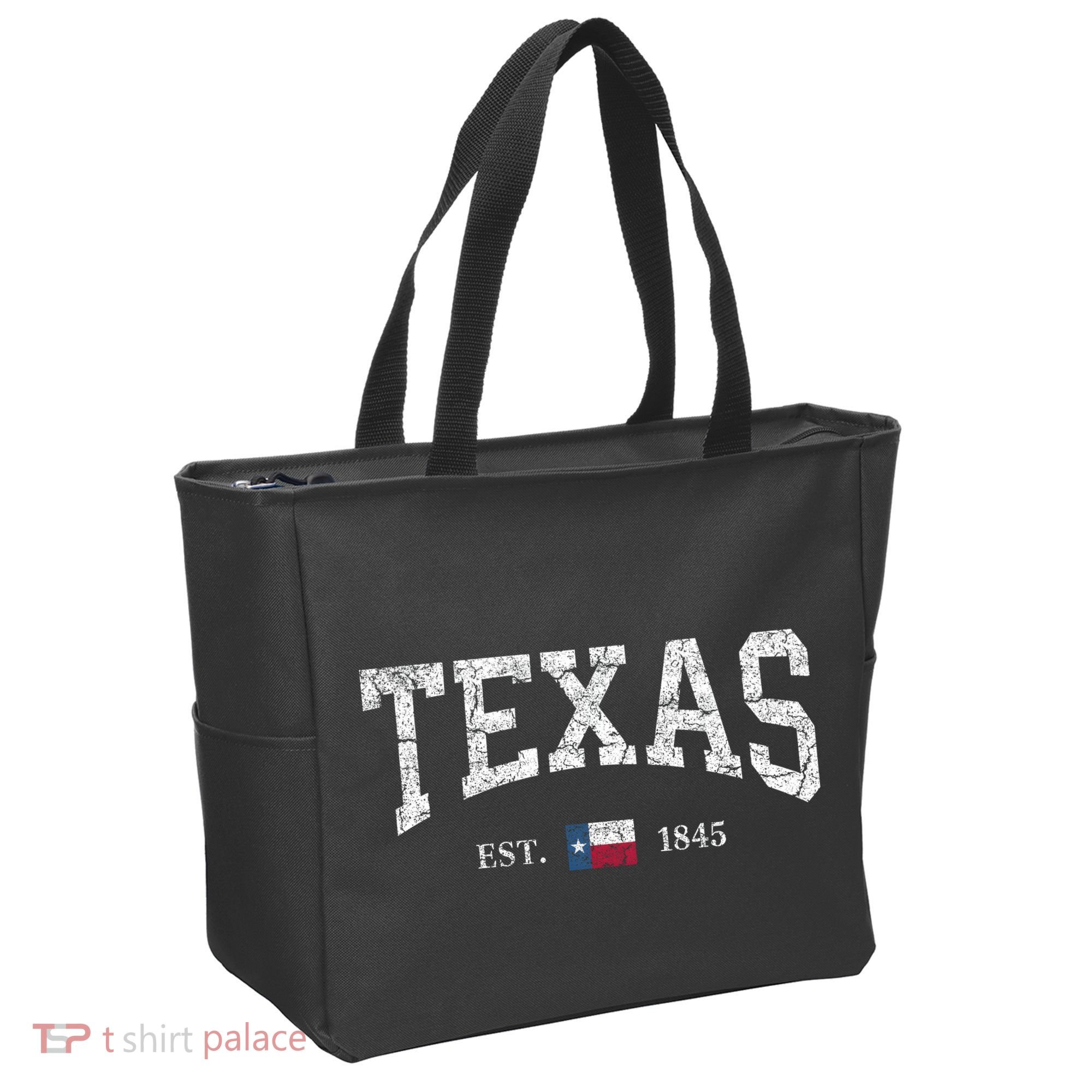Texas Women Men Kids Texas State Map Flag Distressed Tote Bag