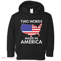 Two Words Made In America Toddler Hoodie thumb 0