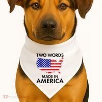 Two Words Made In America USA-Made Doggie Bandana thumb 1