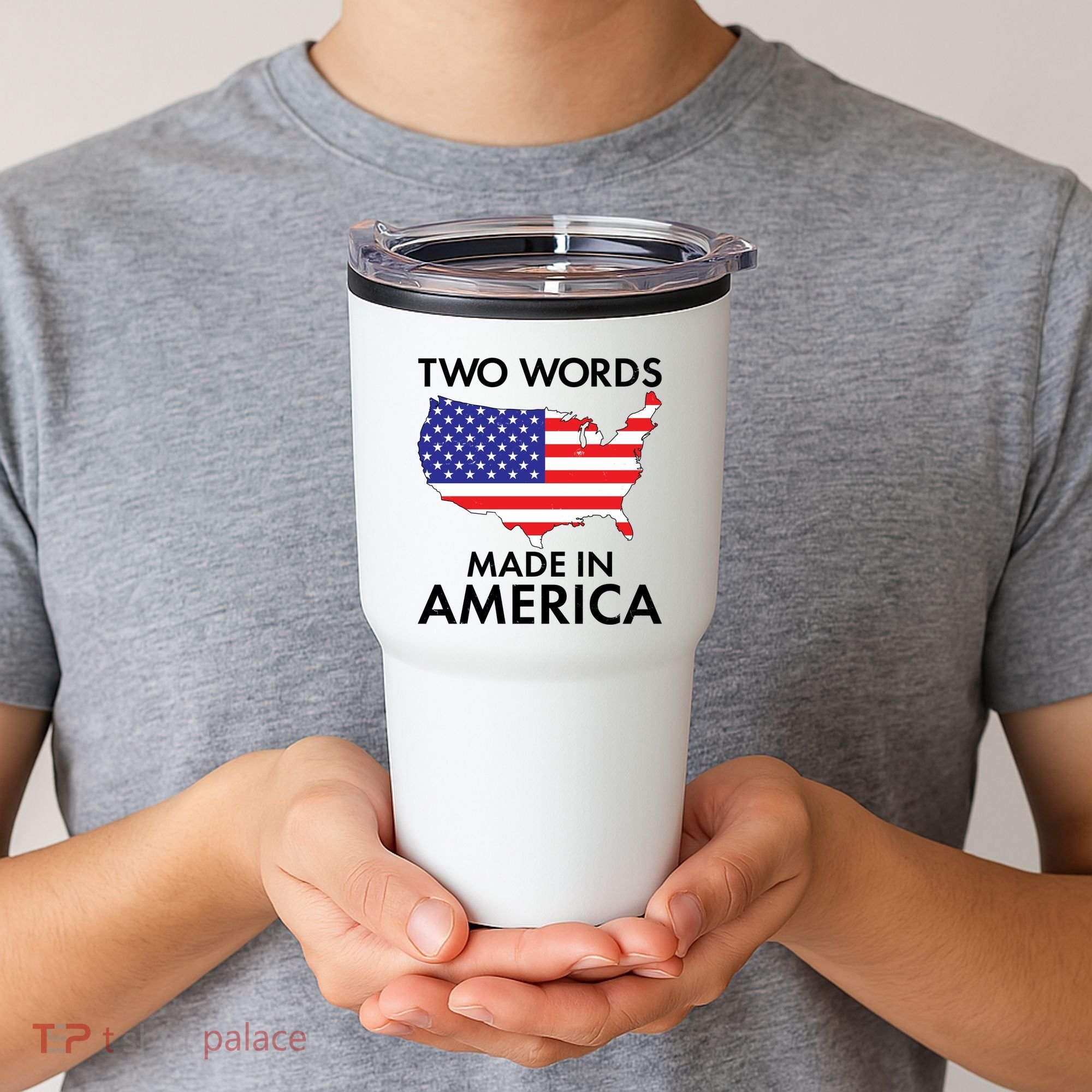 Two Words Made In America Tumbler