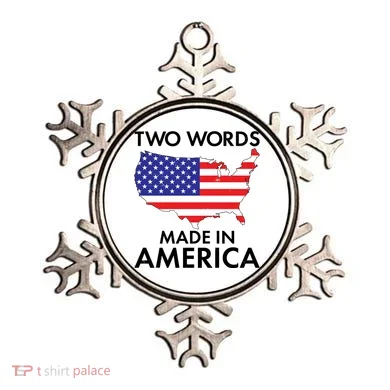 Two Words Made In America Ornament
