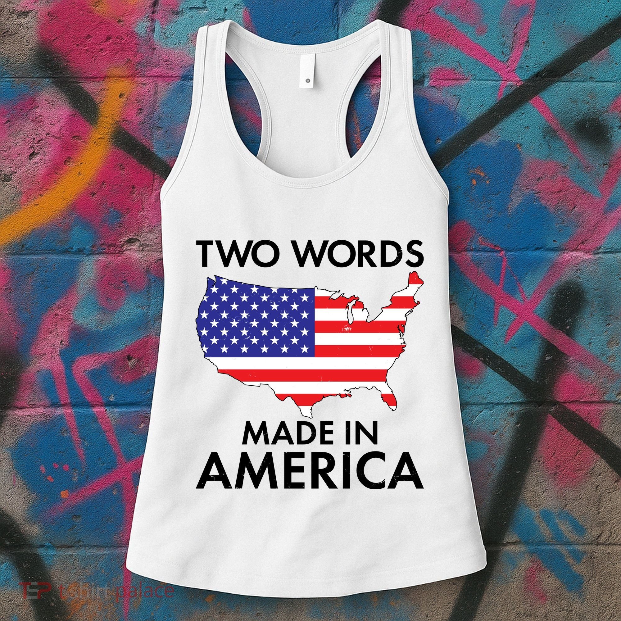 Two Words Made In America Women's Tank Top
