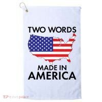 Two Words Made In America Golf Towel thumb 0