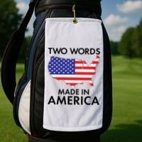 Two Words Made In America Golf Towel thumb 2