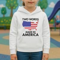 Two Words Made In America Kids Hoodie thumb 3