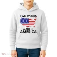 Two Words Made In America Kids Hoodie thumb 4