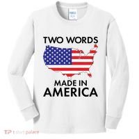 Two Words Made In America Kids Long Sleeve Shirt thumb 0