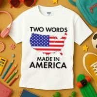 Two Words Made In America Kids T-Shirt thumb 3