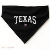 Texas Women Men Kids Texas State Map Flag Distressed USA-Made Doggie Bandana thumb 0