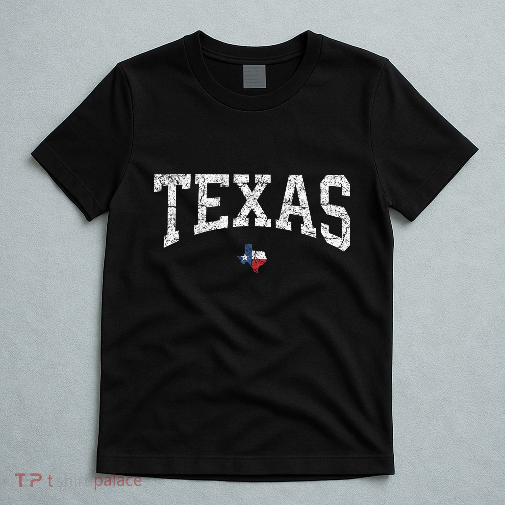 Texas Women Men Kids Texas State Map Flag Distressed T-Shirt