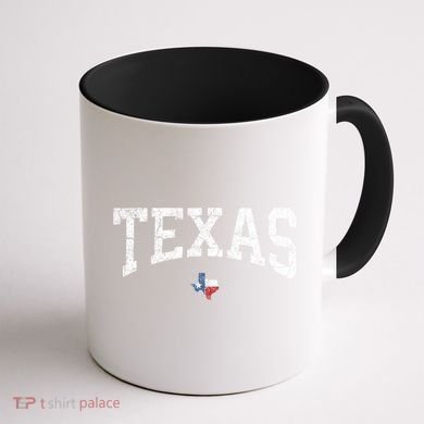 Texas Women Men Kids Texas State Map Flag Distressed Coffee Mug back
