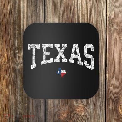 Texas Women Men Kids Texas State Map Flag Distressed Coaster