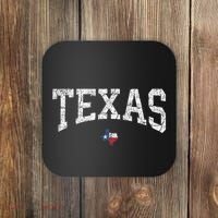 Texas Women Men Kids Texas State Map Flag Distressed Coaster thumb 0