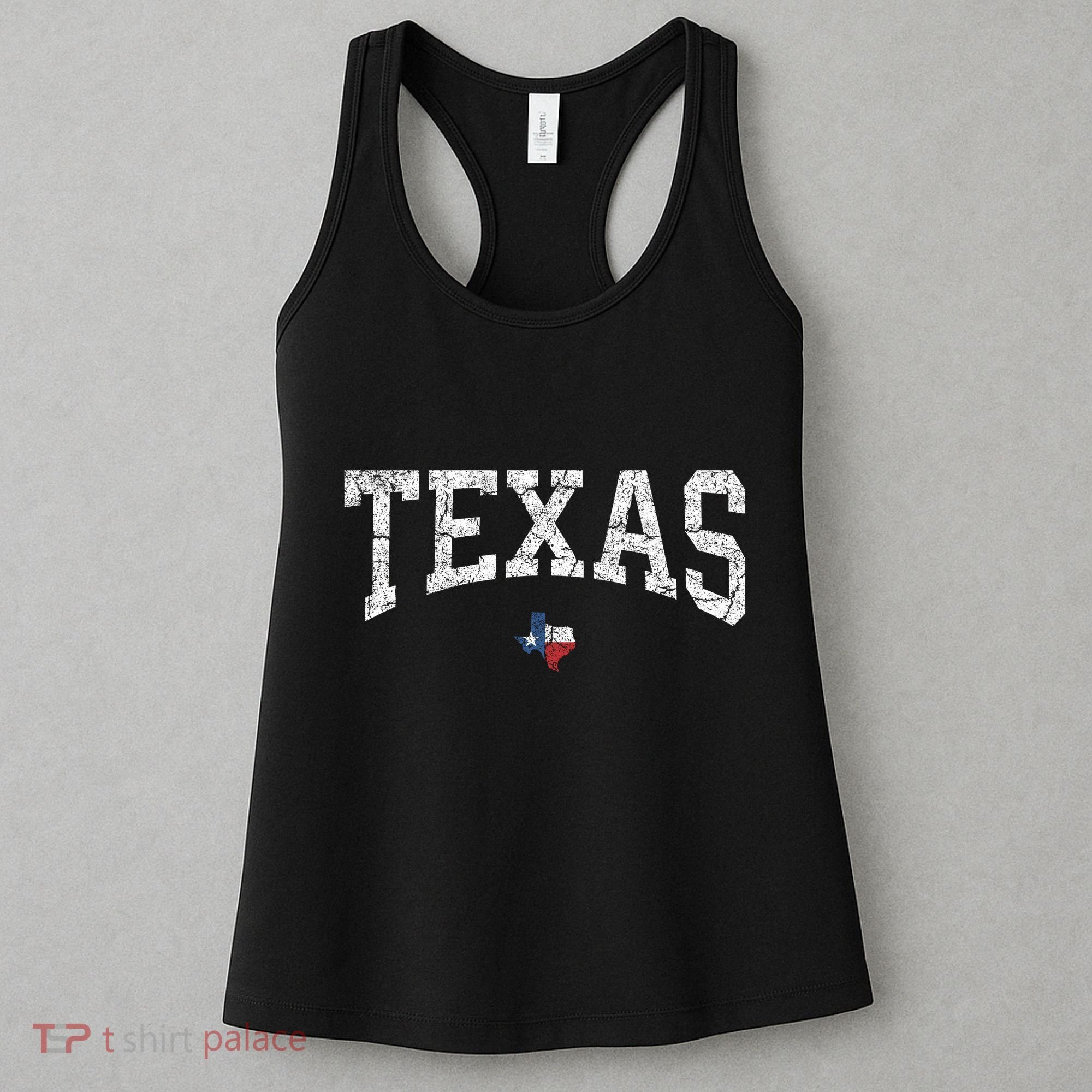 Texas Women Men Kids Texas State Map Flag Distressed Women's Tank Top