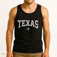 Texas Women Men Kids Texas State Map Flag Distressed Tank Top thumb 3