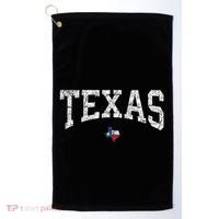 Texas Women Men Kids Texas State Map Flag Distressed Golf Towel thumb 0
