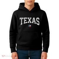 Texas Women Men Kids Texas State Map Flag Distressed Kids Hoodie thumb 4