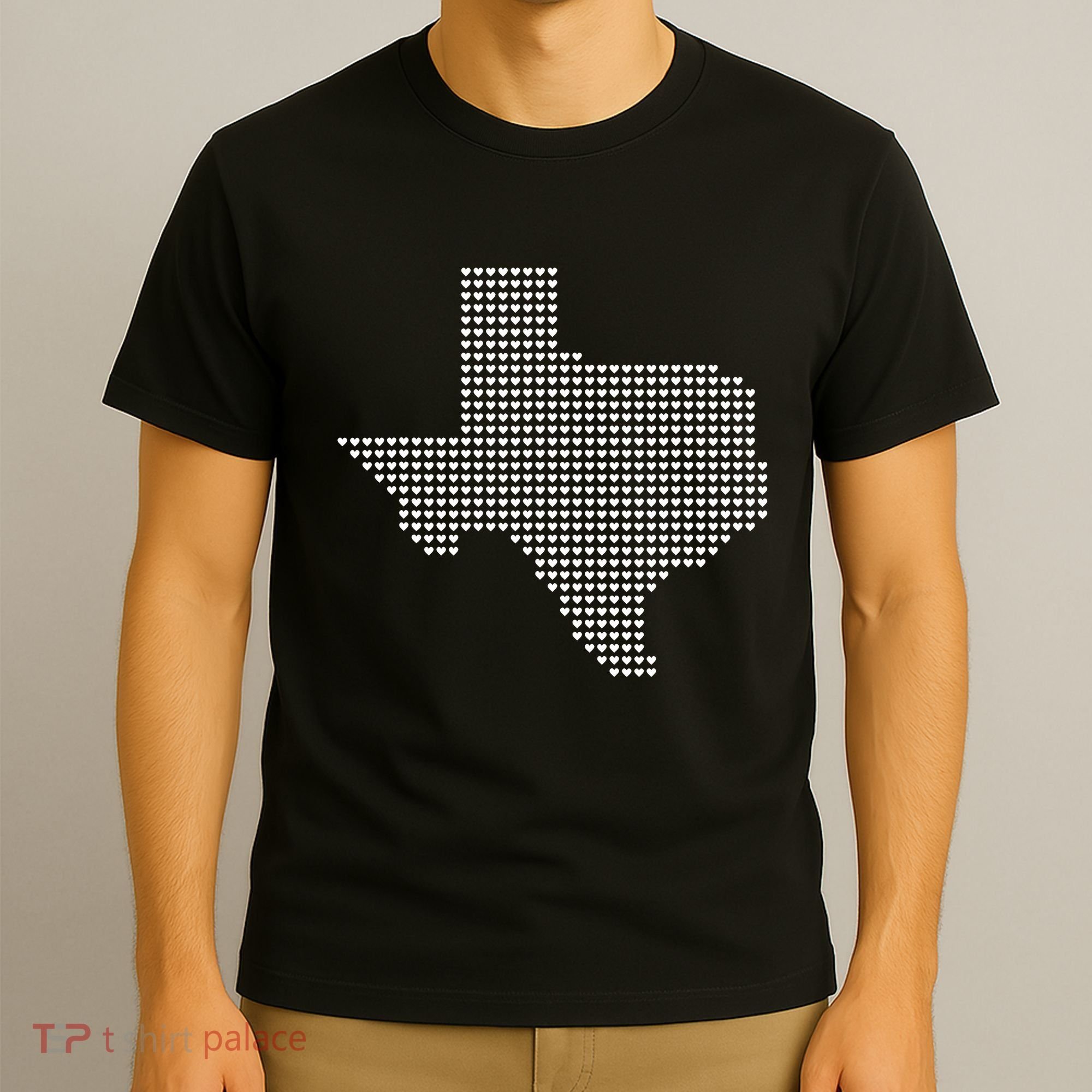 Texas Women Men Kids Texas State Map Made Of Hearts T-Shirt