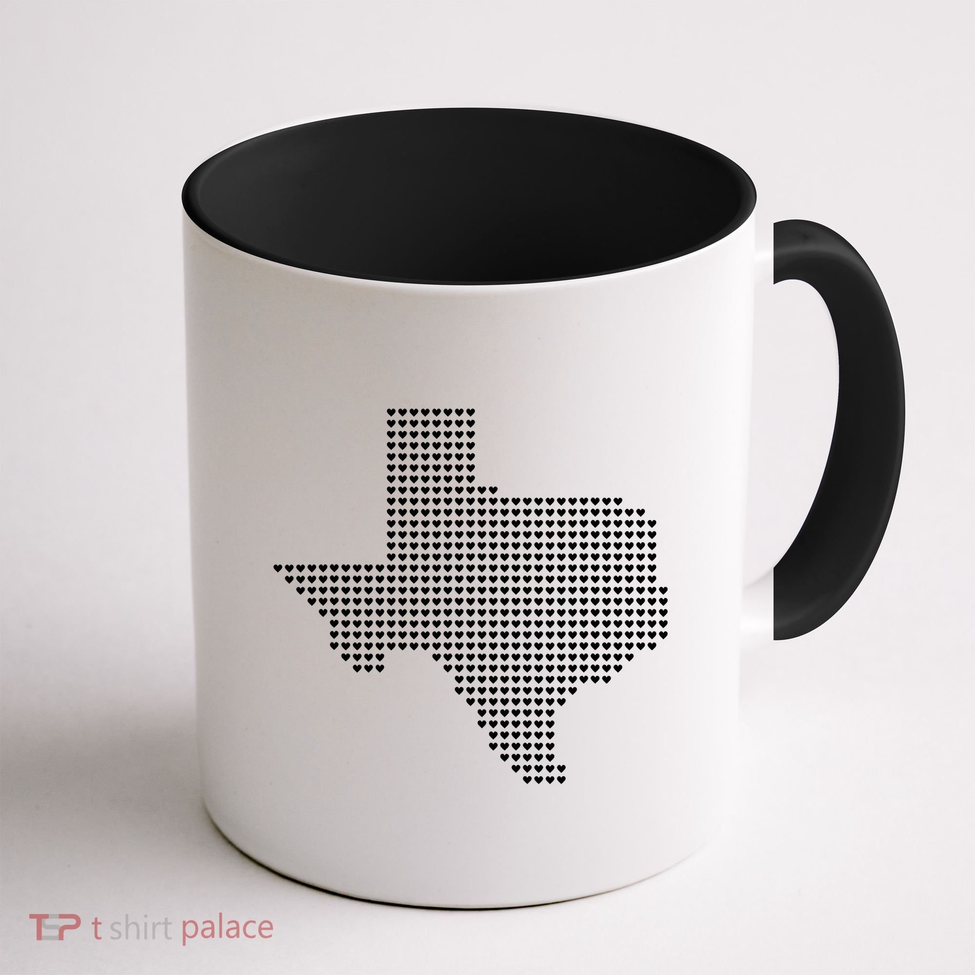 Texas Women Men Kids Texas State Map Made Of Hearts Coffee Mug