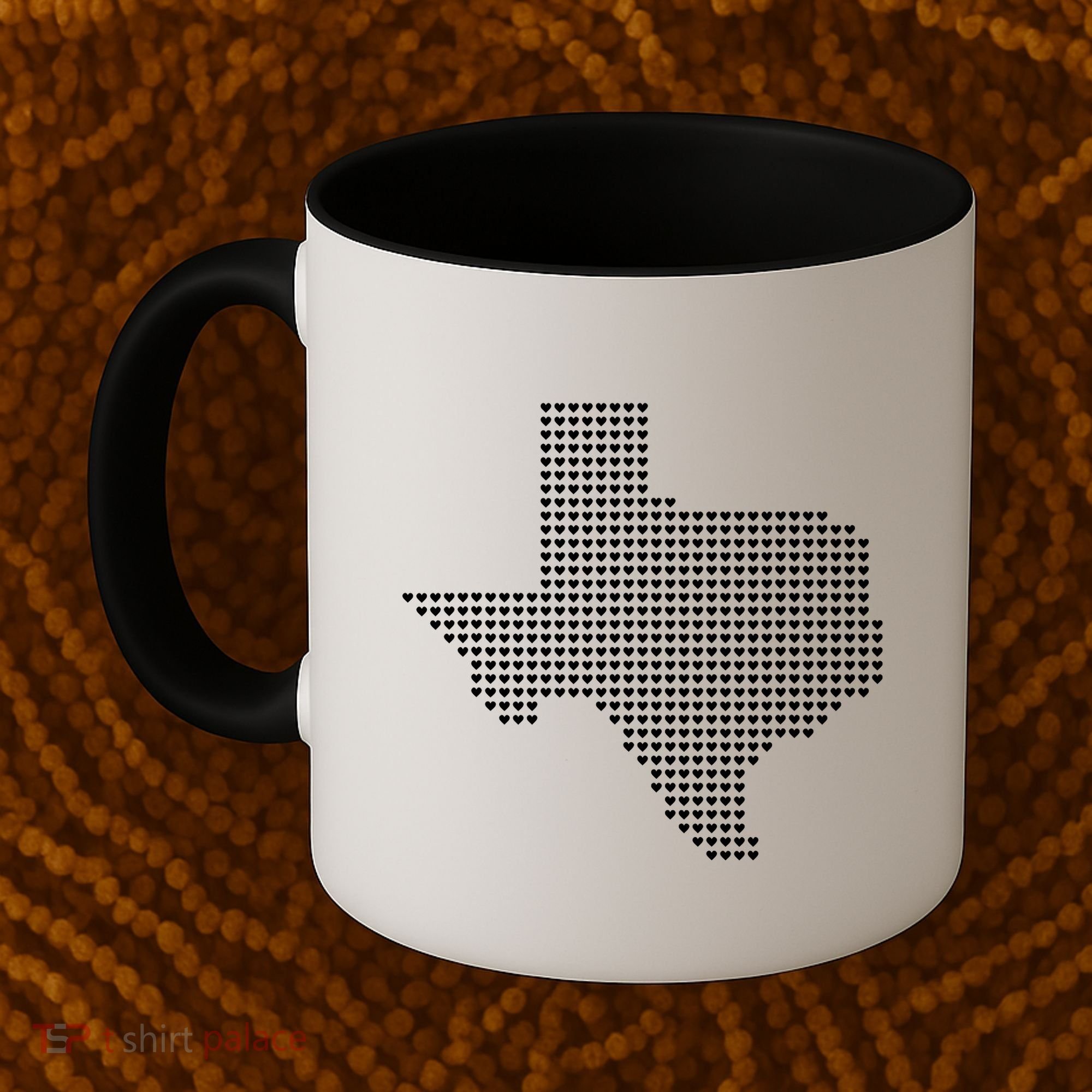 Texas Women Men Kids Texas State Map Made Of Hearts Coffee Mug