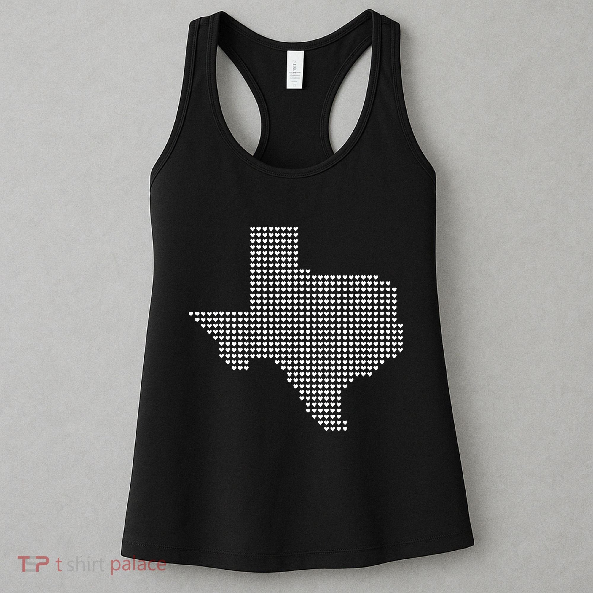 Texas Women Men Kids Texas State Map Made Of Hearts Women's Tank Top