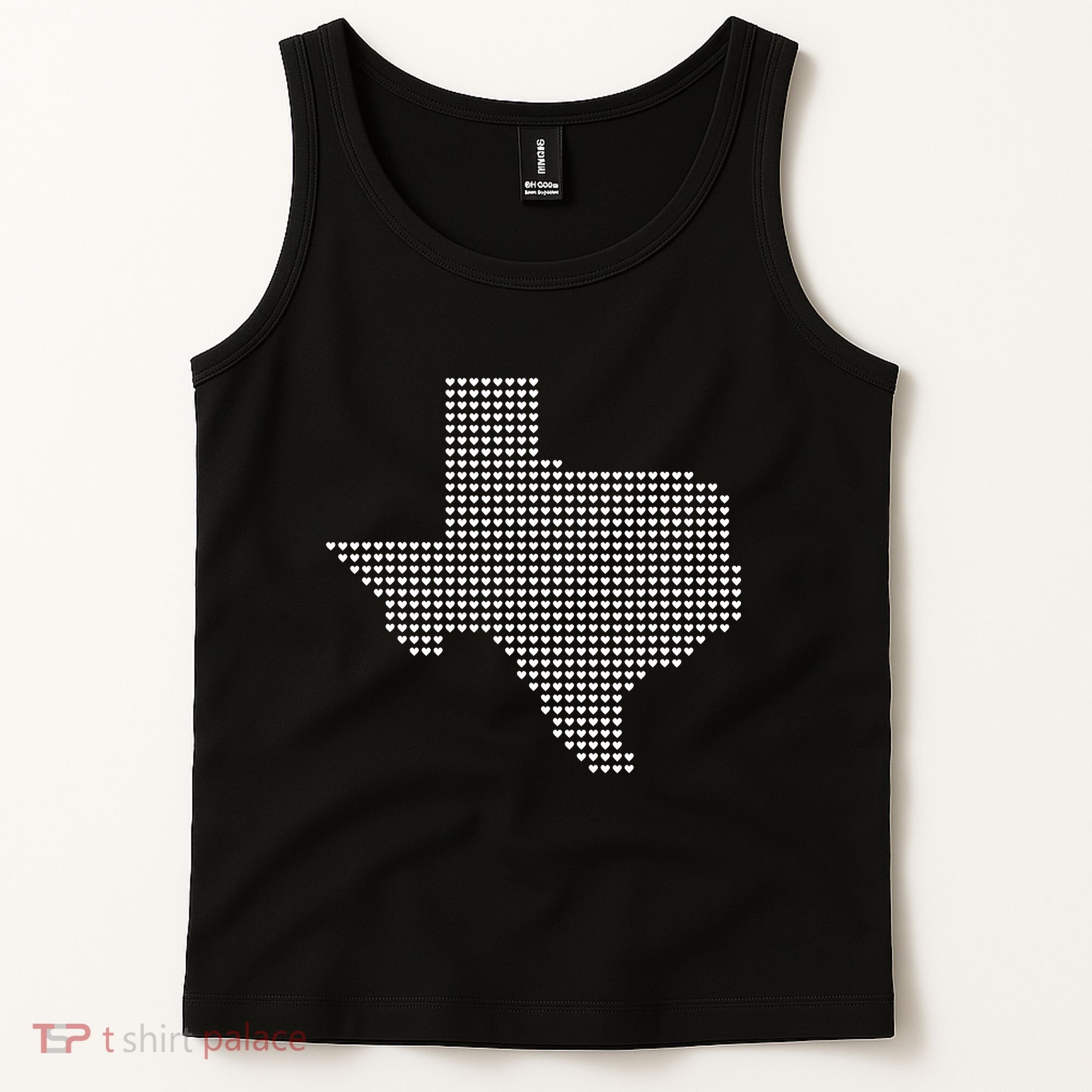 Texas Women Men Kids Texas State Map Made Of Hearts Tank Top
