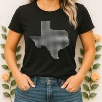 Texas Women Men Kids Texas State Map Made Of Hearts Women's T-Shirt thumb 2