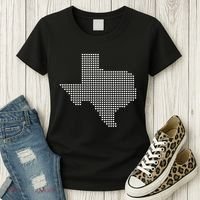 Texas Women Men Kids Texas State Map Made Of Hearts Women's T-Shirt thumb 3