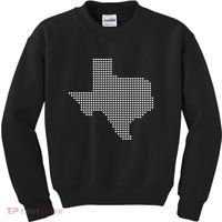 Texas Women Men Kids Texas State Map Made Of Hearts Kids Sweatshirt thumb 0