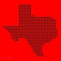 Texas Women Men Kids Texas State Map Made Of Hearts Santa Hat thumb 1