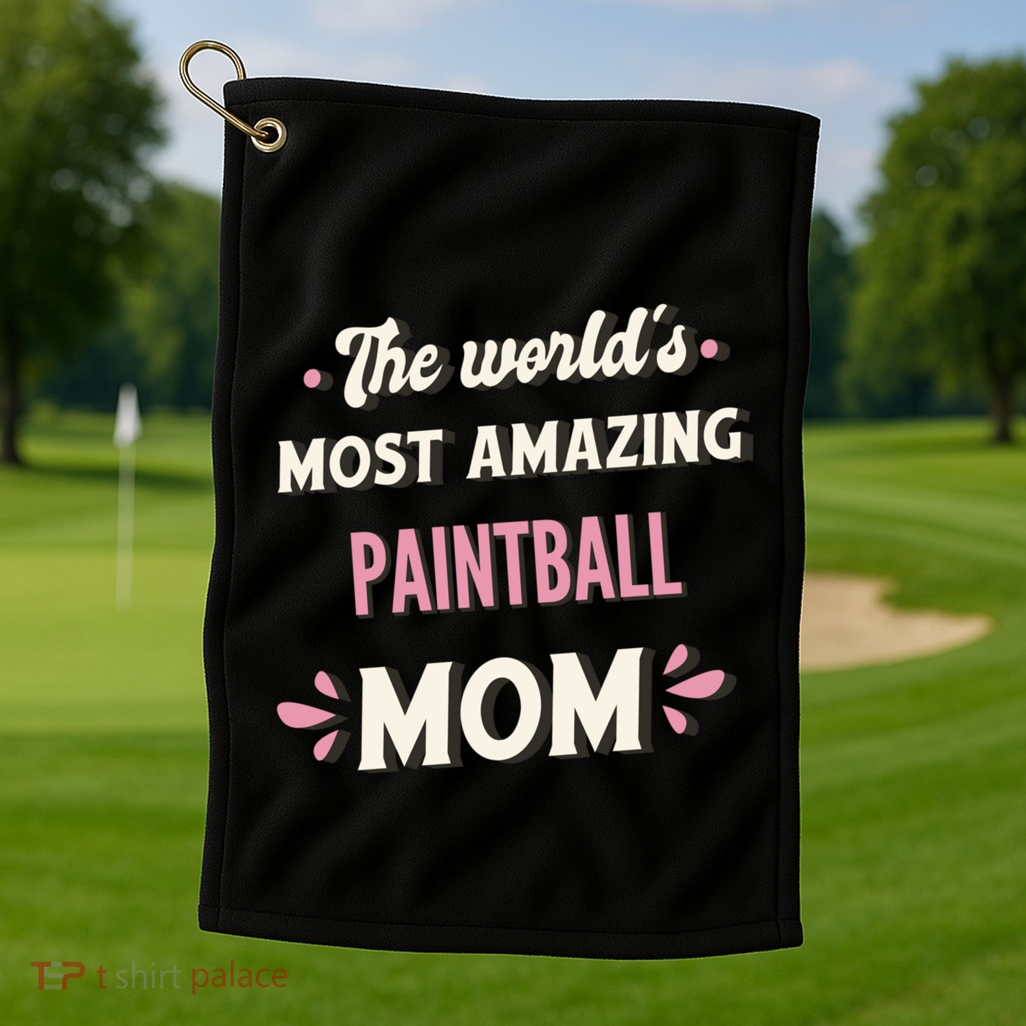 The World's Most Amazing Paintball Mom Gift Golf Towel