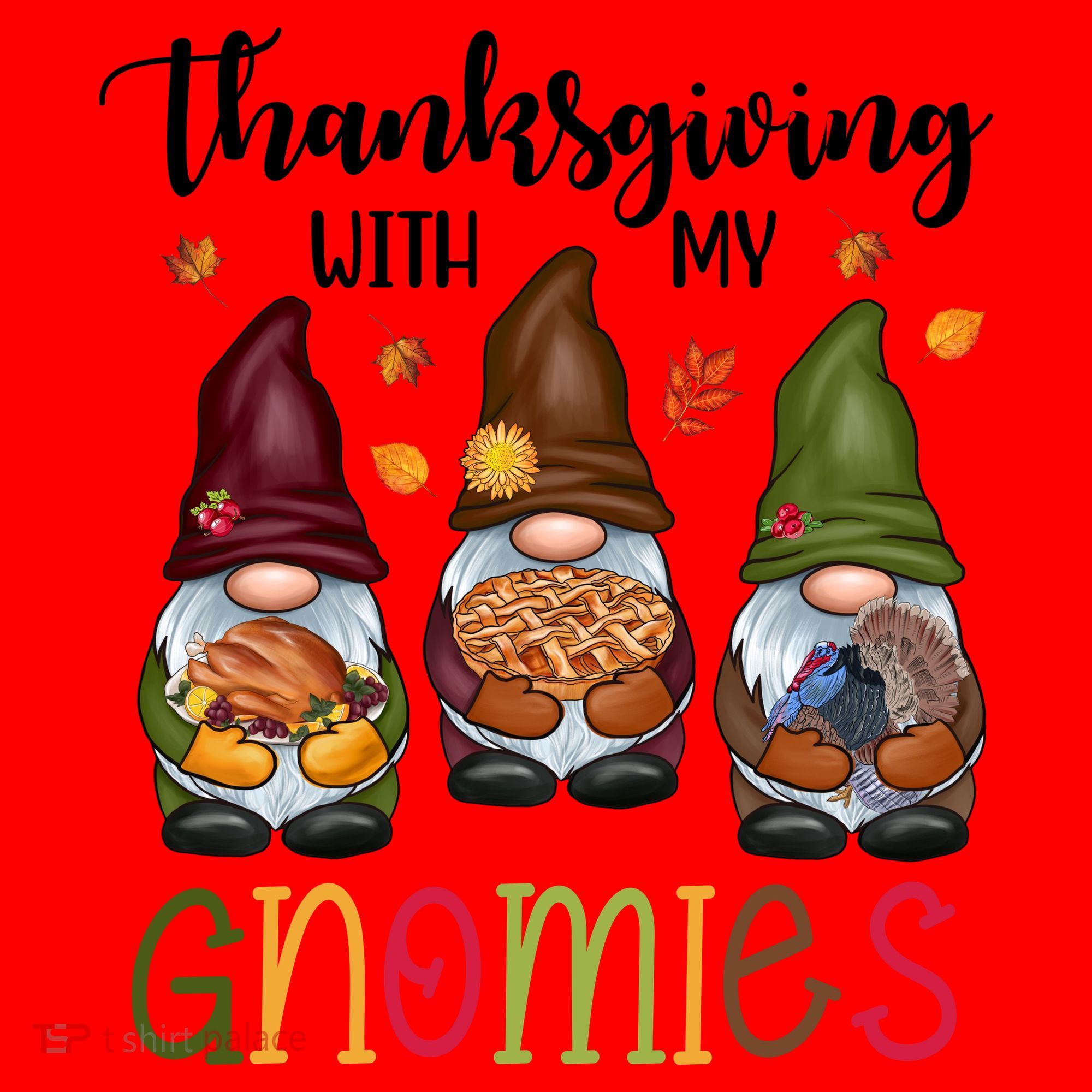 Thanksgiving With My Gnomies Holiday Festive Santa Hat