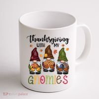 Thanksgiving With My Gnomies Holiday Festive Coffee Mug thumb 1