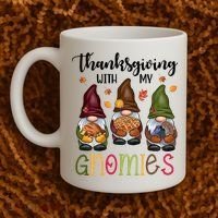 Thanksgiving With My Gnomies Holiday Festive Coffee Mug thumb 2