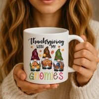 Thanksgiving With My Gnomies Holiday Festive Coffee Mug thumb 3
