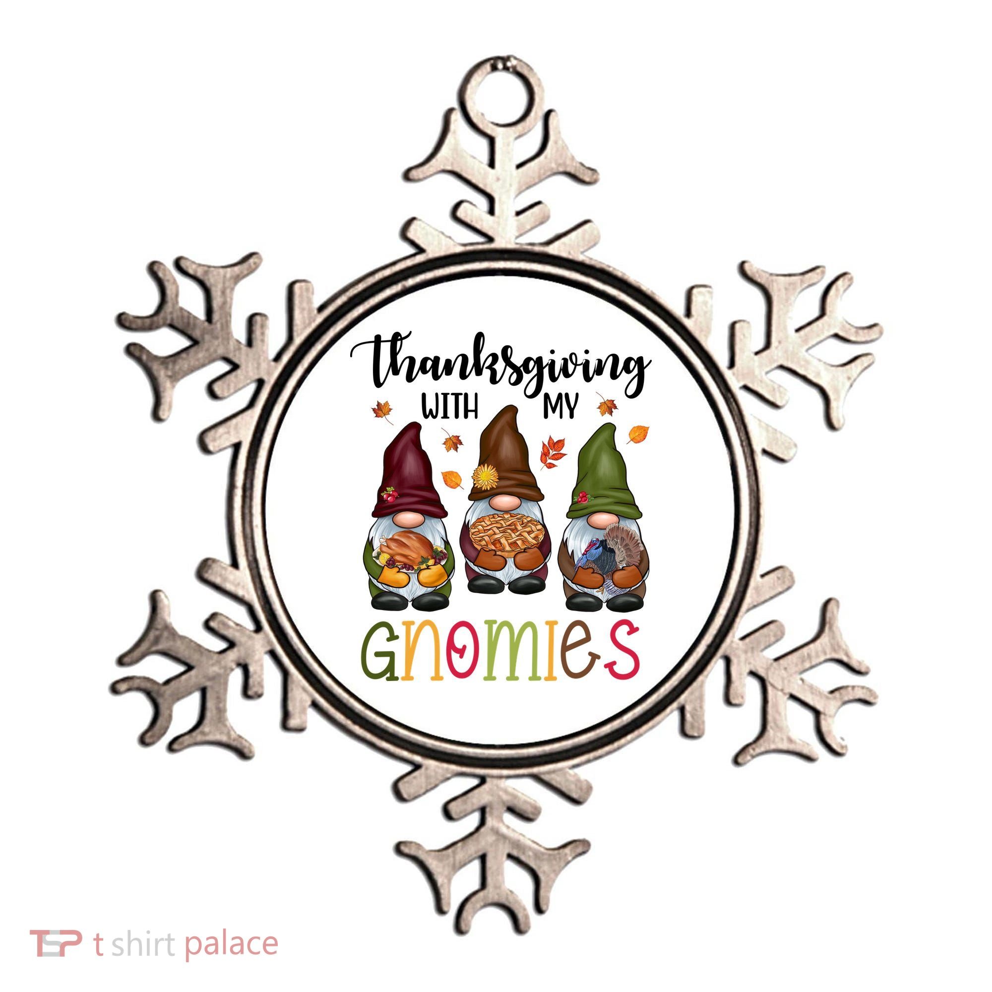 Thanksgiving With My Gnomies Holiday Festive Ornament