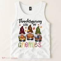 Thanksgiving With My Gnomies Holiday Festive Tank Top thumb 2