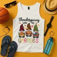 Thanksgiving With My Gnomies Holiday Festive Tank Top thumb 4