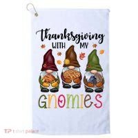 Thanksgiving With My Gnomies Holiday Festive Golf Towel thumb 0