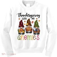 Thanksgiving With My Gnomies Holiday Festive Kids Sweatshirt thumb 0