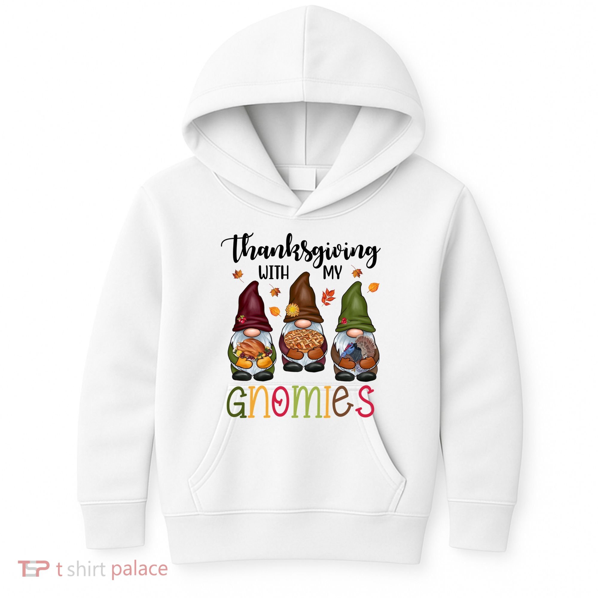 Thanksgiving With My Gnomies Holiday Festive Kids Hoodie