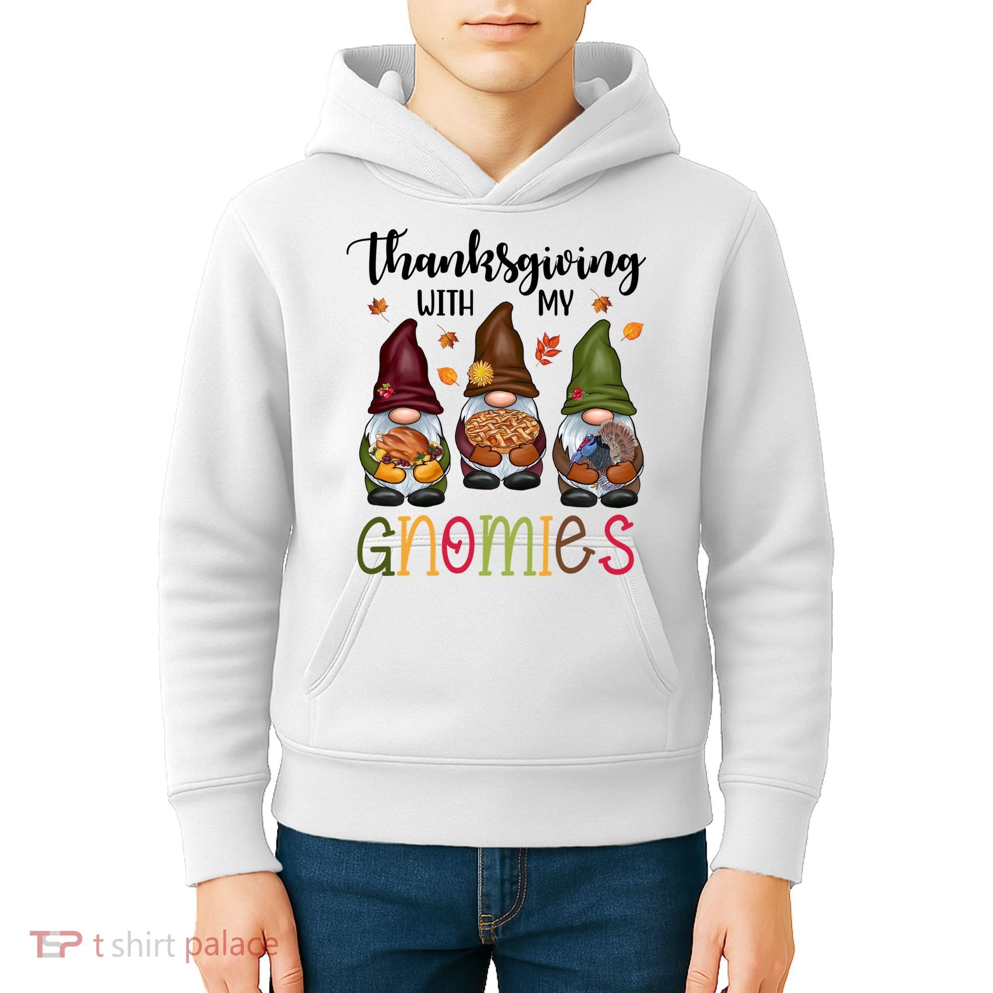 Thanksgiving With My Gnomies Holiday Festive Kids Hoodie