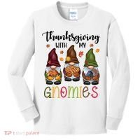 Thanksgiving With My Gnomies Holiday Festive Kids Long Sleeve Shirt thumb 0