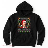 Two Words Merry 4th Of Easter Joe Biden Christmas Sweater Hoodie thumb 0